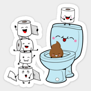 Toilet Humor: Sips and Giggles Punny Series Sticker