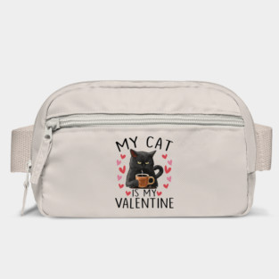 Black Cat Valentine's Day Cat Funny My Cat Is My Valentine Bag