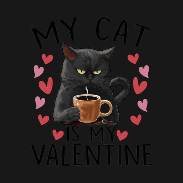 Black Cat Valentine's Day Cat Funny My Cat Is My Valentine by ArtistTee ⭐⭐⭐⭐⭐
