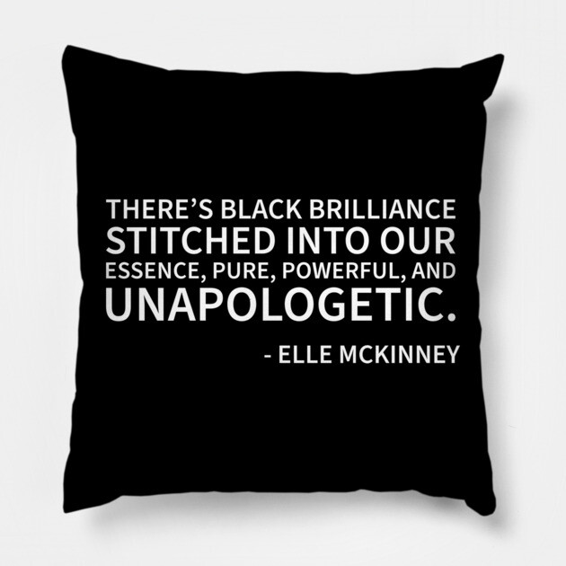 The is black brilliance stitched into our essence Pillow by UrbanLifeApparel