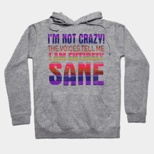 I'm Not Crazy The Voices Tell Me I Am Entirely Sane Hoodie
