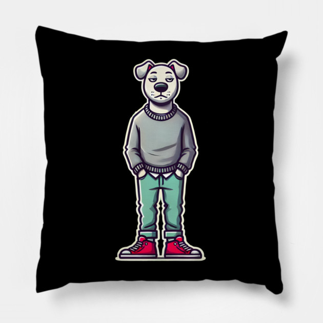 Funny Chilled Dog, Love Dogs Pillow by logiamerch