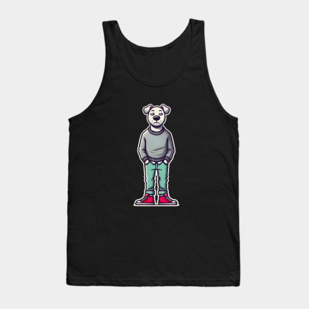 Funny Chilled Dog, Love Dogs Tank Top by logiamerch