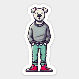 Funny Chilled Dog, Love Dogs Sticker