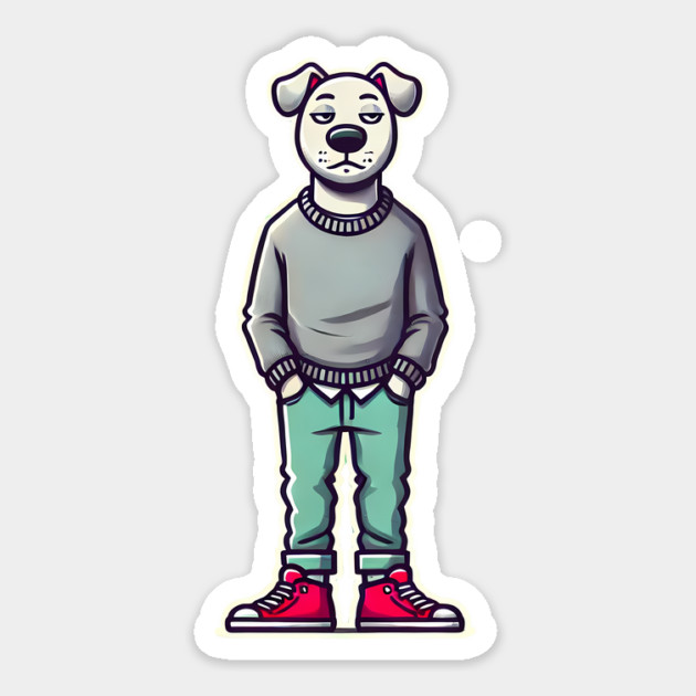 Funny Chilled Dog, Love Dogs Sticker by logiamerch