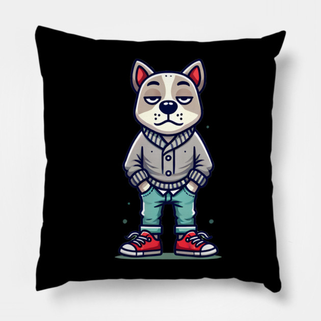 Funny Chilled Dog, Love Dogs Pillow by logiamerch