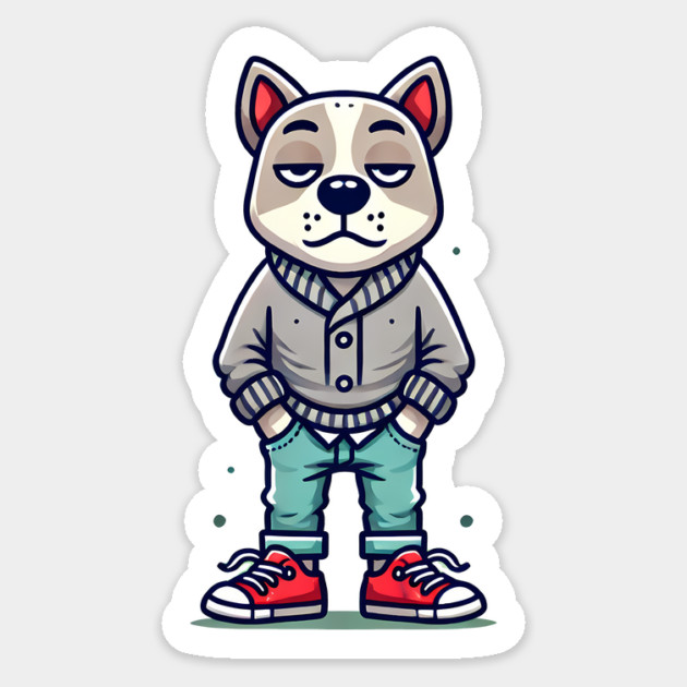 Funny Chilled Dog, Love Dogs Sticker by logiamerch