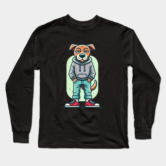Funny Chilled Dog, Love Dogs Long Sleeve T-Shirt by logiamerch