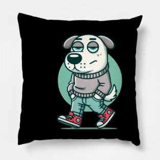 Funny Chilled Dog, Love Dogs Pillow