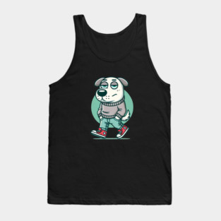 Funny Chilled Dog, Love Dogs Tank Top