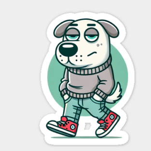 Funny Chilled Dog, Love Dogs Sticker