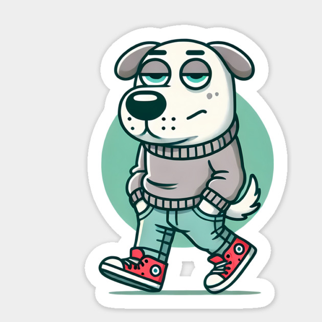 Funny Chilled Dog, Love Dogs Sticker by logiamerch