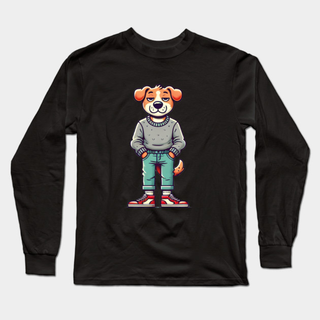 Funny Chilled Dog, Love Dogs Long Sleeve T-Shirt by logiamerch