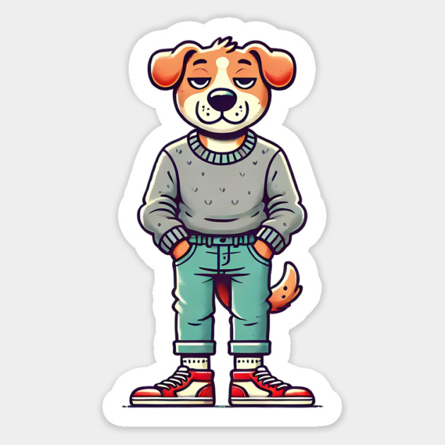 Funny Chilled Dog, Love Dogs Sticker by logiamerch