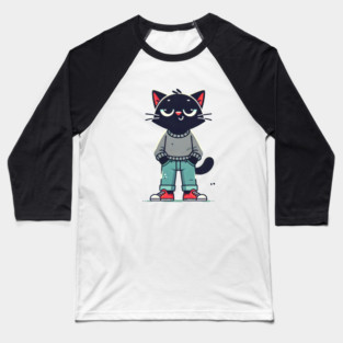 Funny Chilled Cat, Love Cats Baseball T-Shirt