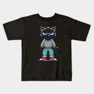 Funny Chilled Cat, Love Cats Kids T-Shirt