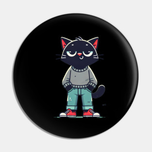 Funny Chilled Cat, Love Cats Pin
