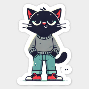 Funny Chilled Cat, Love Cats Sticker