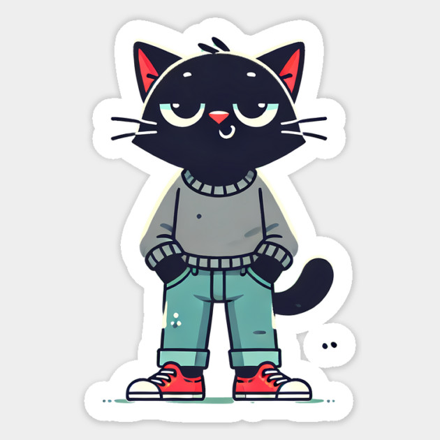 Funny Chilled Cat, Love Cats Sticker by logiamerch
