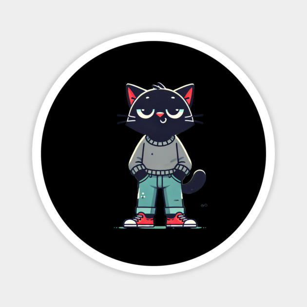 Funny Chilled Cat, Love Cats Magnet by logiamerch