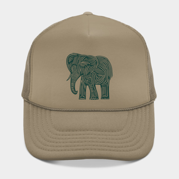 Majestic Elephant Linocut Art in Tribal Style by TuncGK