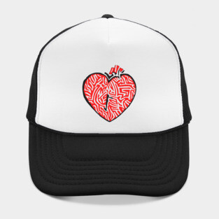 Geometric Heart Linocut Art for Bold Statements Hat