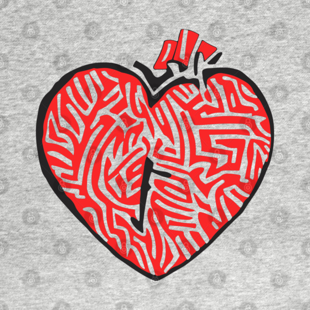 Geometric Heart Linocut Art for Bold Statements by TuncGK