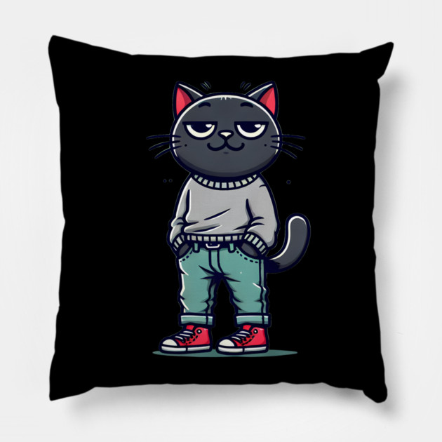 Funny Chilled Cat, Love Cats Pillow by logiamerch