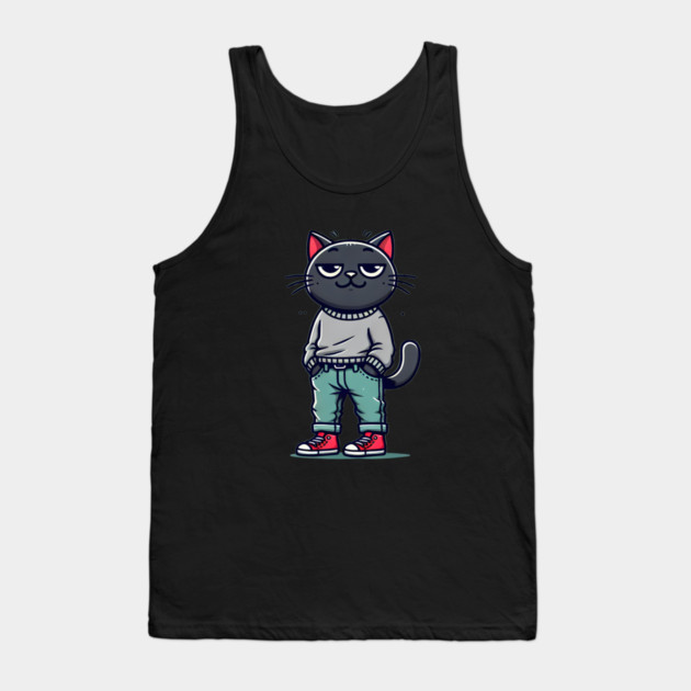 Funny Chilled Cat, Love Cats Tank Top by logiamerch