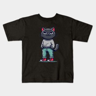 Funny Chilled Cat, Love Cats Kids T-Shirt