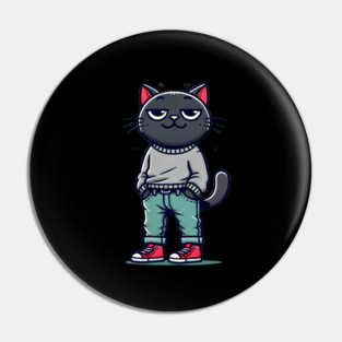 Funny Chilled Cat, Love Cats Pin