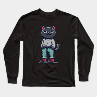 Funny Chilled Cat, Love Cats Long Sleeve T-Shirt