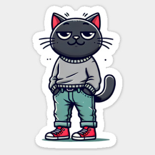 Funny Chilled Cat, Love Cats Sticker