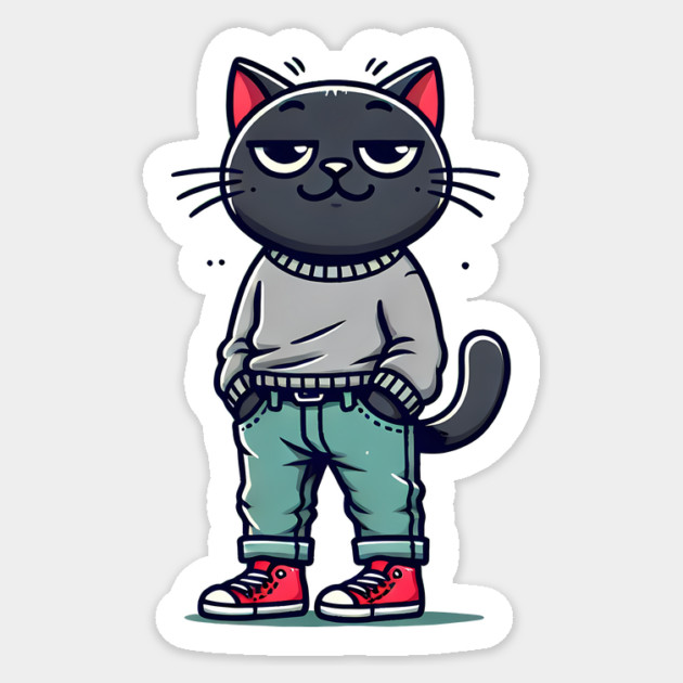 Funny Chilled Cat, Love Cats Sticker by logiamerch