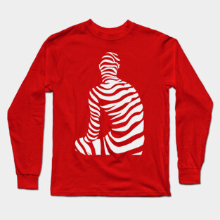 Contemplation - Op Art Thinking Person Figure Long Sleeve T-Shirt