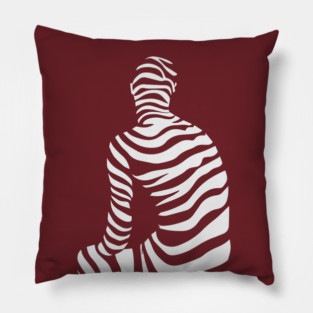 Contemplation - Op Art Thinking Person Figure Pillow