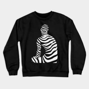 Contemplation - Op Art Thinking Person Figure Crewneck Sweatshirt