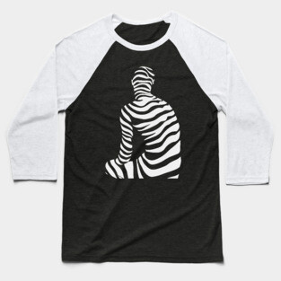 Contemplation - Op Art Thinking Person Figure Baseball T-Shirt