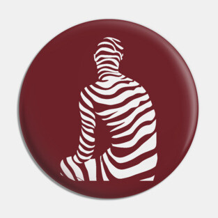 Contemplation - Op Art Thinking Person Figure Pin
