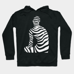 Contemplation - Op Art Thinking Person Figure Hoodie