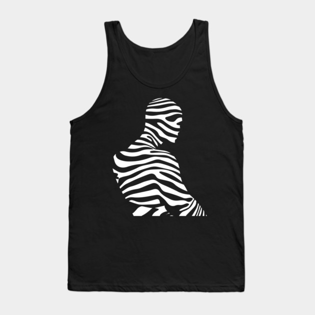 Minimalist Male Portrait in Op Art Style Tank Top by TuncGK