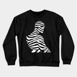 Minimalist Male Portrait in Op Art Style Crewneck Sweatshirt