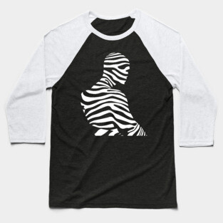 Minimalist Male Portrait in Op Art Style Baseball T-Shirt