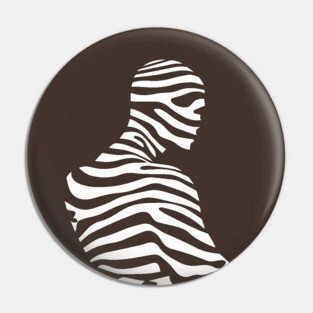 Minimalist Male Portrait in Op Art Style Pin