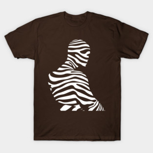 Minimalist Male Portrait in Op Art Style T-Shirt