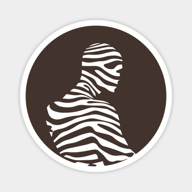 Minimalist Male Portrait in Op Art Style Magnet by TuncGK