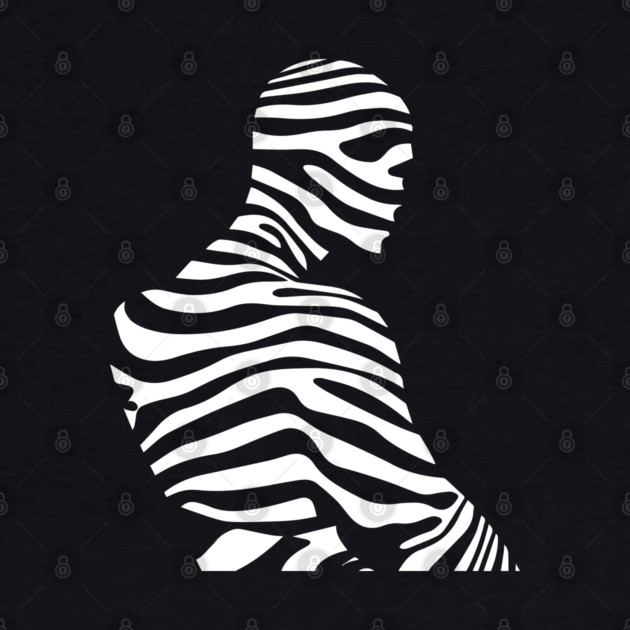 Minimalist Male Portrait in Op Art Style by TuncGK