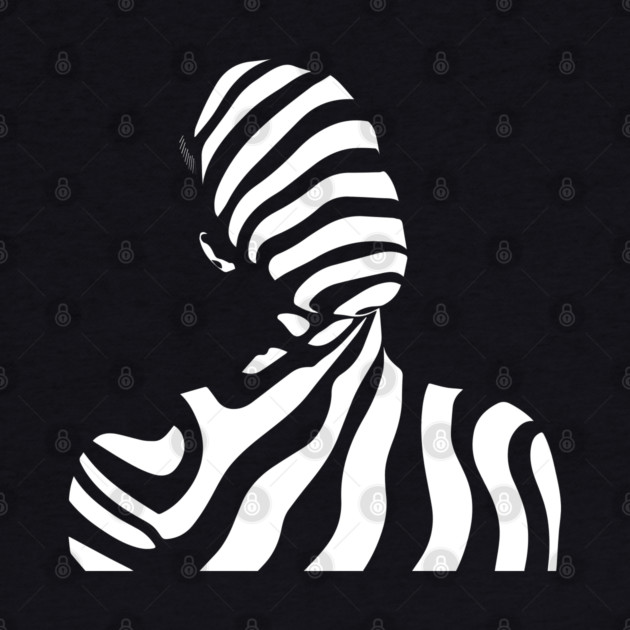 Dynamic Abstract Female Profile in Op Art Geometry by TuncGK
