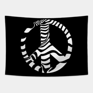 Peace Symbol with Striking Op Art Patterns Tapestry