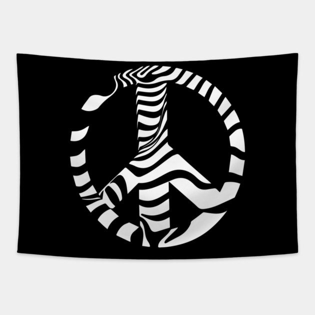 Peace Symbol with Striking Op Art Patterns Tapestry by TuncGK